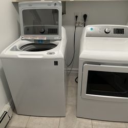 GE top load washer and electric dryer