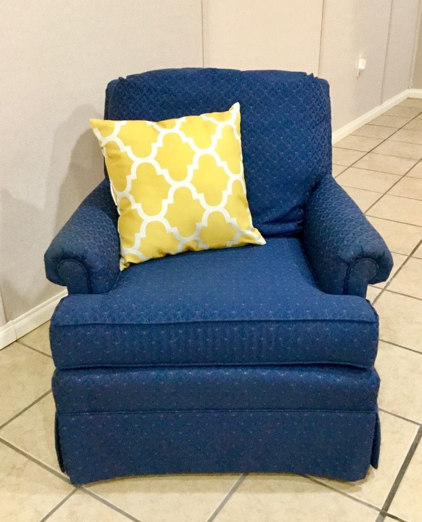 Navy Upholstered Chair.