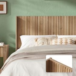 mopio Brooklyn 62.4" Headboard Only, Wood Headboard, Modern Farmhouse, Boho, Wall Mount, Fluted