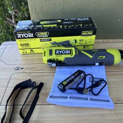 RYOBI USB Lithium Cordless Bike and Ball Pump Inflator Kit with 2.0 Ah USB Lithium Battery and Charging Cable