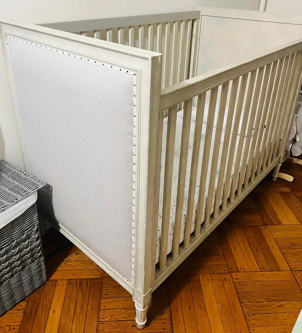 Restoration Hardware Marcelle Crib - dove grey