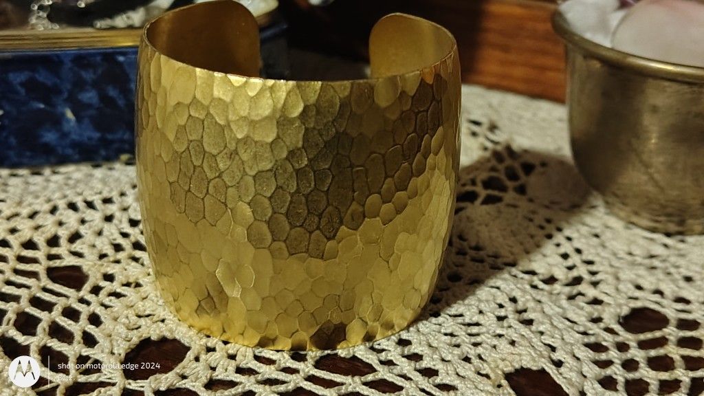 Hammered Brass Cuff Bracelet