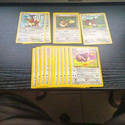 Pokemon Assorted Eevee Cards 15 Total