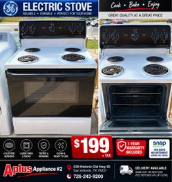 GE Electric Stove with 4 Coil Burners