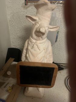 Vintage Chef Pig With Chalkboard