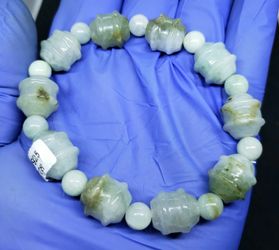 Burmese icy type A jadeite jade bracelet 14mmx 13mm.