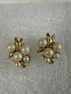 Aretes Gold Filled perlas joyería antigua cada uno