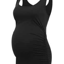 Ruched Maternity Dress Black Size Small