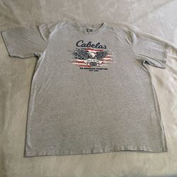 Cabela’s Shirt Men 2XL Gray Eagle Patriotic Graphic Streetwear Lightweight Tee