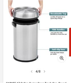 17 Gallon Swing Open Trash Can