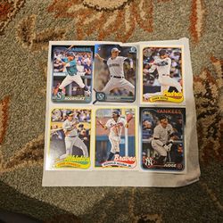 Six Topps Baseball Cards