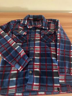 Quiksilver Plaid Fleece Shirt Jacket 10-12