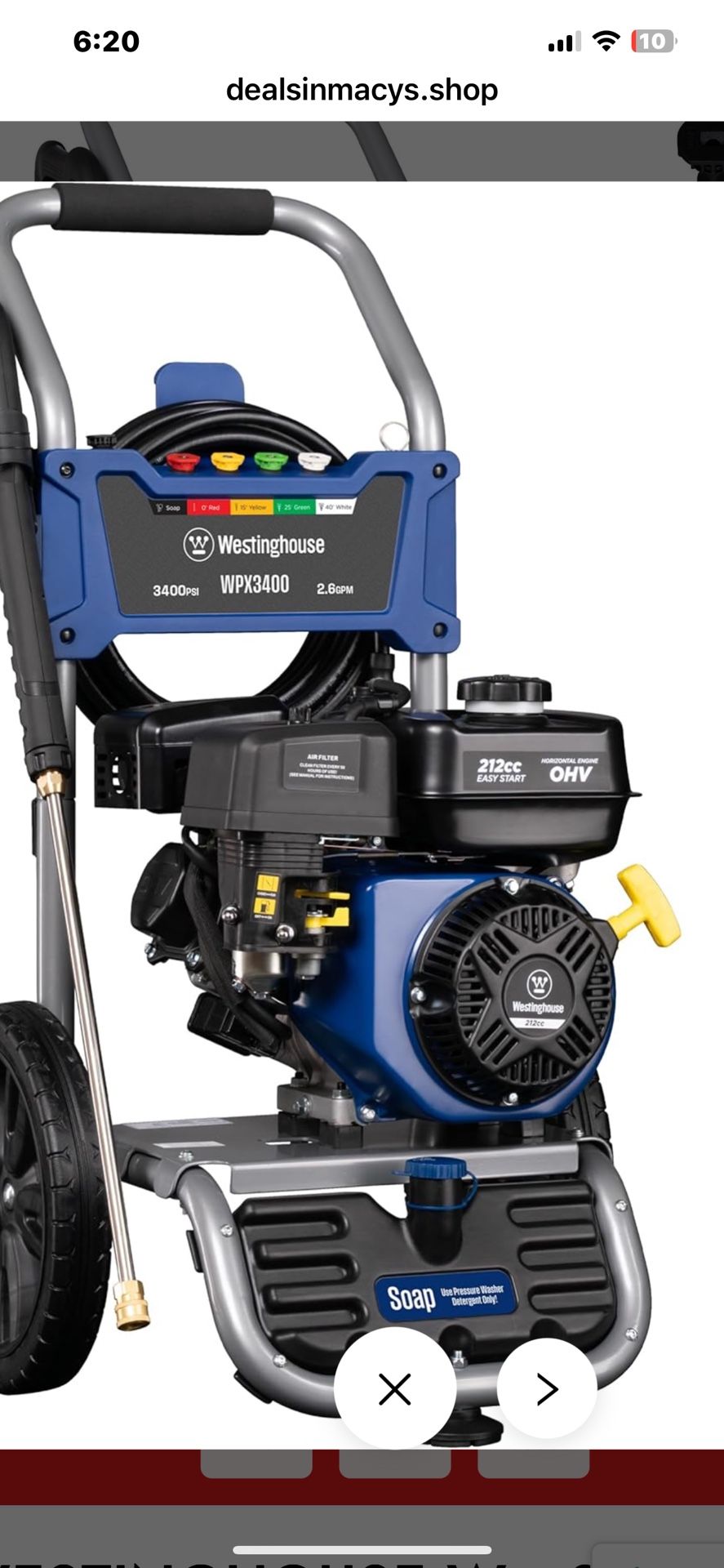 3400psi Gas Pressure Washer 