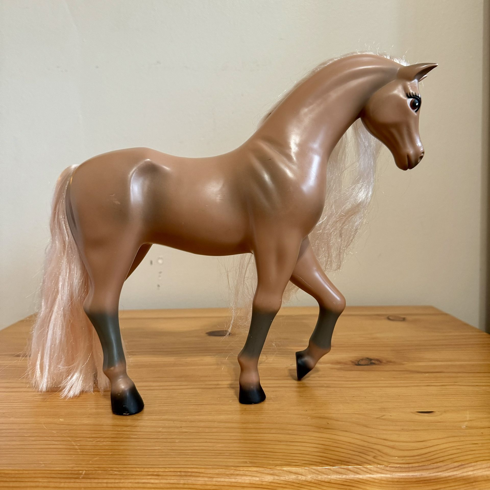 Vintage 90s Barbie Size Horse Palomino Brown Model Horse Toy 1996 Unimax Toys