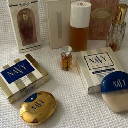 Lot of 6 Vintage Perfumes - Chantilly, Whispers, 2 Navy, Ambush, Unspoken