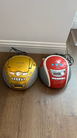 ✨ Y2K Sony Boombox Duo – Gold + Red CD/Cassette Players ✨