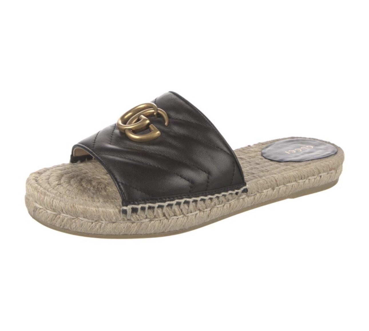 Gucci Double G Logo Leather Espadrilles