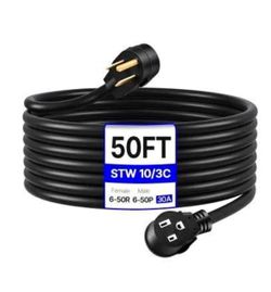 Welder Extension Cord, 30 Amp 50 ft, Extension Cord for Portable Welders, NEMA 6-50P, 10/3 AWG, 250V