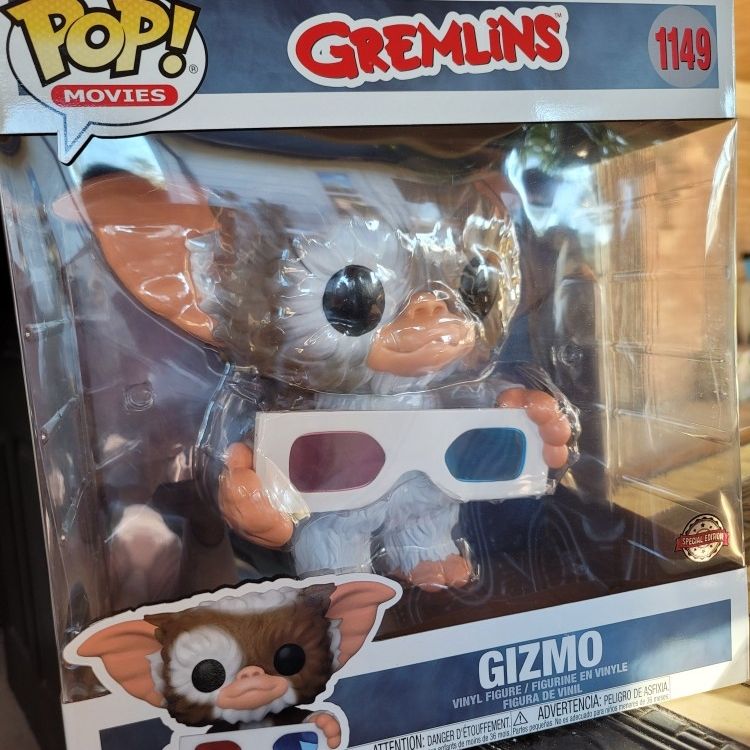 Funko Pop Movies Gremlins GIZMO 1149 3D Glasses Vinyl Figure Jumbo 10” NEW  for Sale in Houston, TX - OfferUp