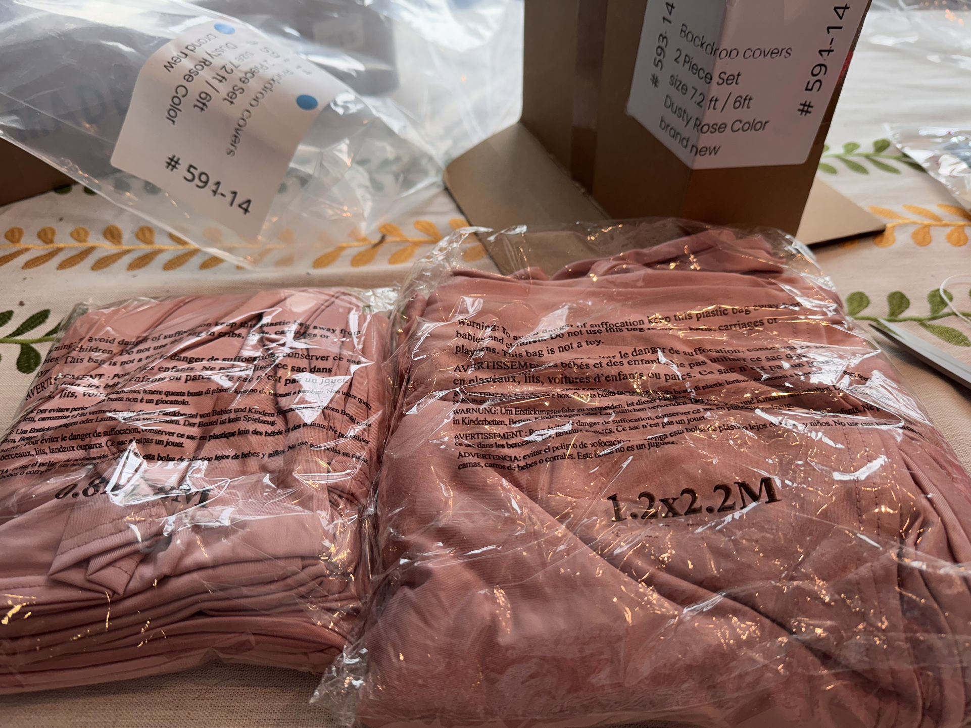 Rose Color Arch Round top Covers, Polyester Draping For Size 7.2ft & 6ft Brand New