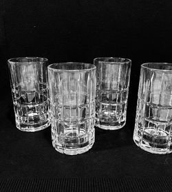 Anchor Hocking Manchester Set of 4 Clear Glass Highball Tumblers 12oz