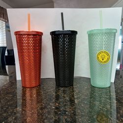 24 oz Tumbler orange black green for cold  drink beverage