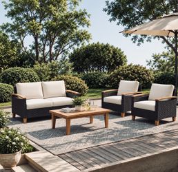 4-Piece Outdoor Wicker Patio Furniture Set