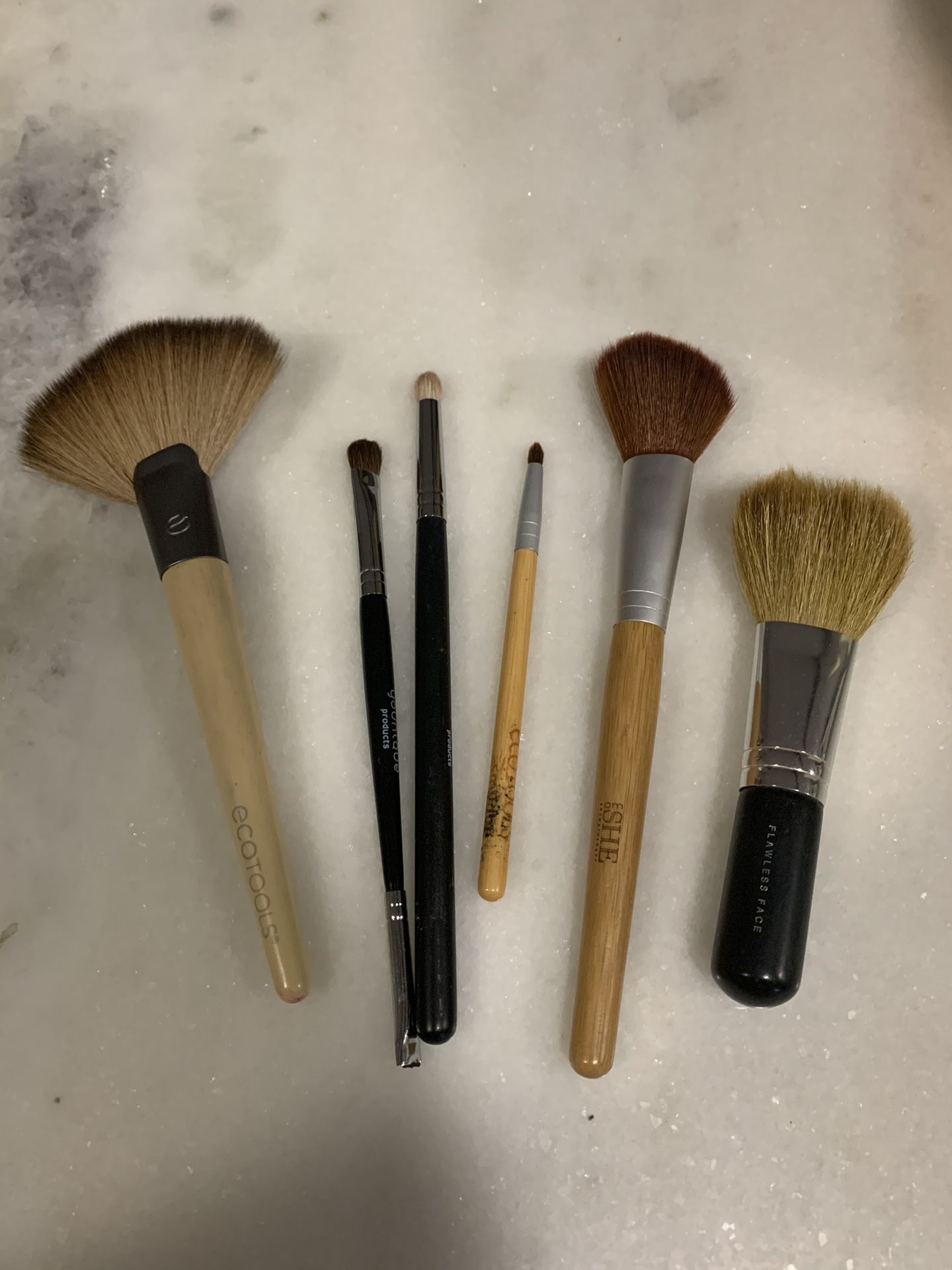 Lot of makeup brushes