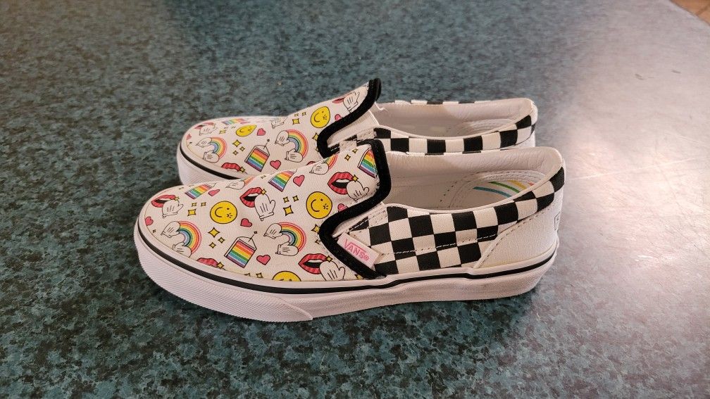 VANS Flour Shop Black/White Checkerboard Slip-On Casual Shoes Sneaker