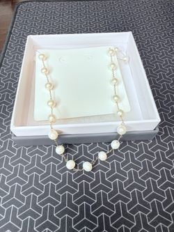 10k yellow gold cultured freshwater pearl necklace