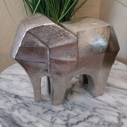 $12 Metal Elephant Geometric Figure Sculpture approximately 
6 1/2" Tall 7 7/5" Long Great Home Deco