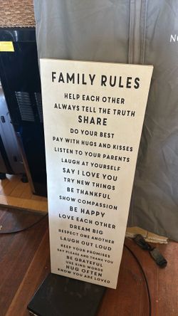 Family rules wall decor
