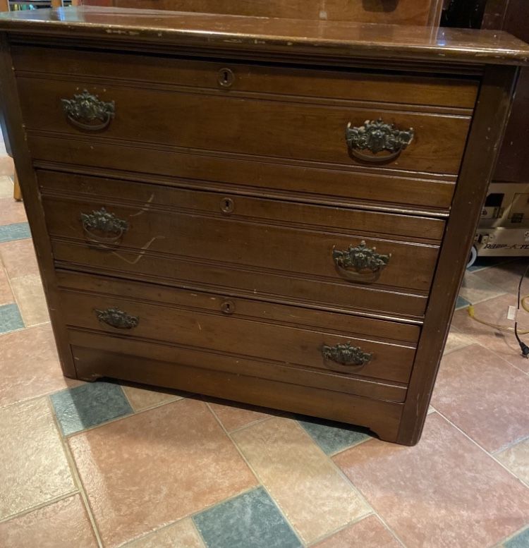 Beautiful Solid Cherry Wood Vintage Chest