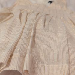 Baby Gap Off White & Metallic Gold Dress Size 18-24