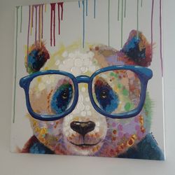 Panda Wall Art Hand Painted 