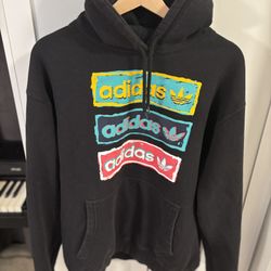Adidas Hoodie Black With Cute Logo Youth XL