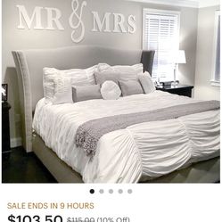 Mr and Mrs wall sign letters above the bed sign bedroom decor