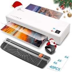 Laminator Machine with  Laminating Sheets, A4 Laminator Thermal and Cold with Paper Trimmer & Corner Rounder, 9-Inch Laminating Machine for Home Sch