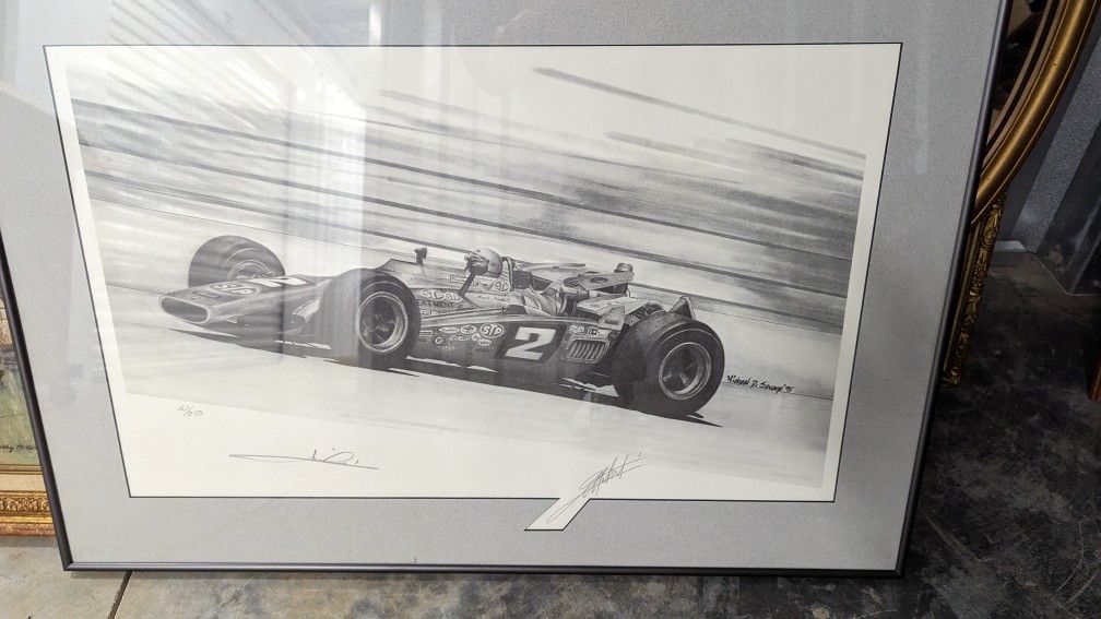 Michael D Savage Print With Mario Andretti Signature