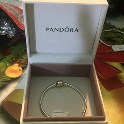 14k Gold Clasp Pandora Bracelet 7.1 Inches