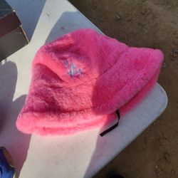 LA fluffy Pink Bucket Hat