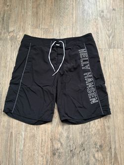 Helly Hansen Black Board Shorts with White Logo SZ 36