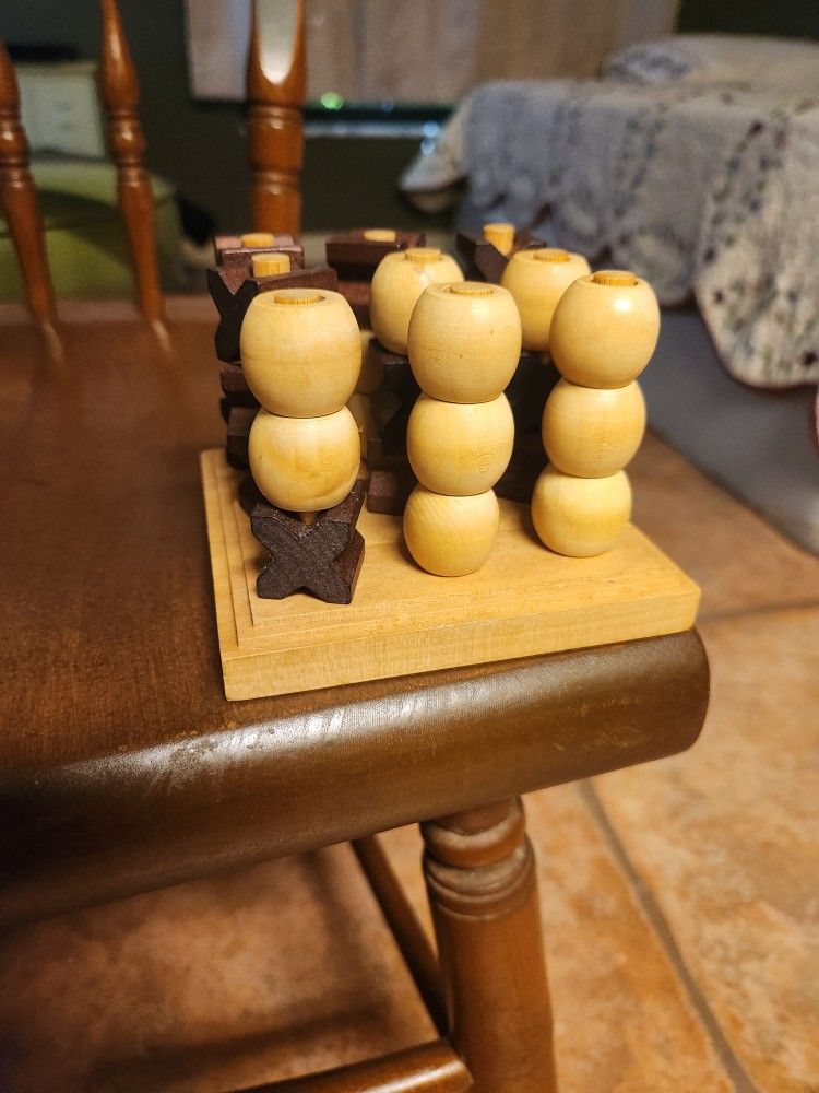 Wooden 3D Tic Tac Toe Game