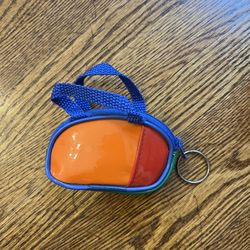 Vintage Primary Colors Clear Red Yellow Blue Mini Backpack Keyring 1980s