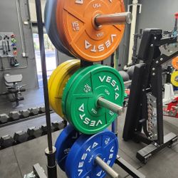 🔵🟡🟢🟠⚪️ COMPLETE COLOR BUMPER PLATES WEIGHT SET ( BRAND NEW IN THE BOX)