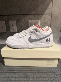 Nike SB Dunk Low Supreme 94 White Metallic Silver US Men’s 6