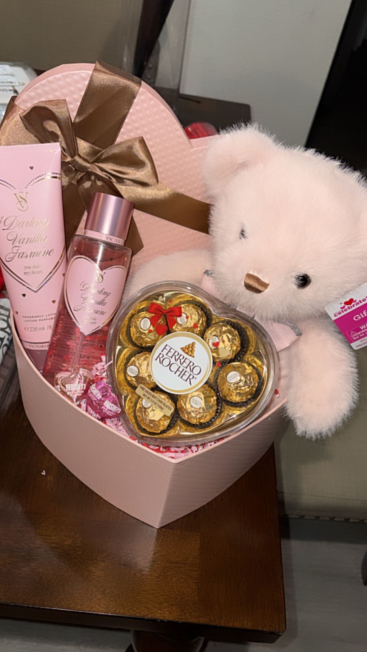 Valentines Day Heart Shaped Gift Set With Victoria secret