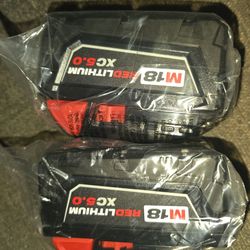 MILWAUKEE M18 2 BATTERIES 5.0AH $100 EACH