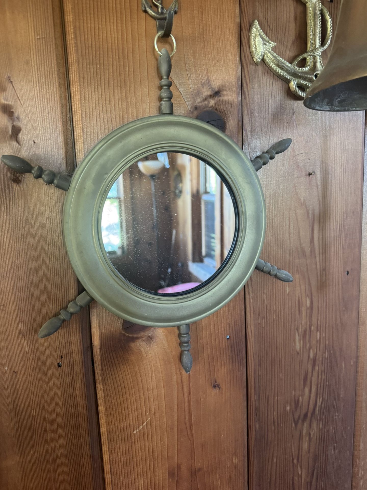 Brass Ship’s Wheel Mirror