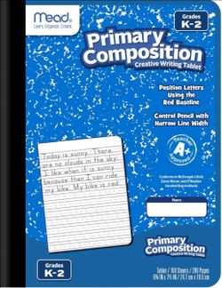 Mead Primary Composition Book, 4 Pack, Primary Ruled Journal, Grades K-2, 7-1/2" x 9-3/4", 100 Sheets per Comp Book
